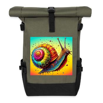Schnecke - Rolltop Rucksack - Olive/Schwarz - Vorne