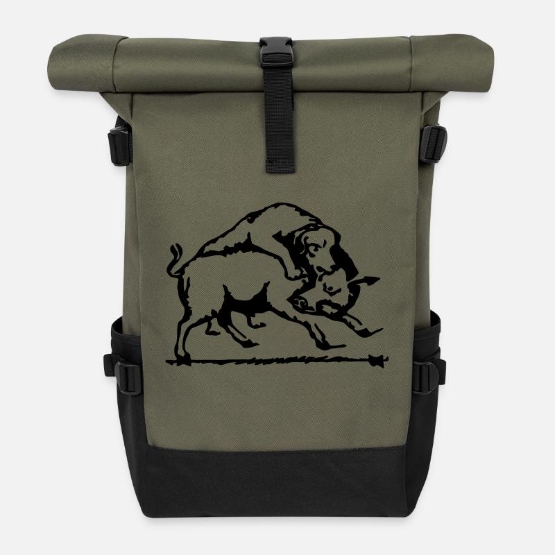 Schafkopf_Simple - Rolltop Rucksack - Olive/Schwarz