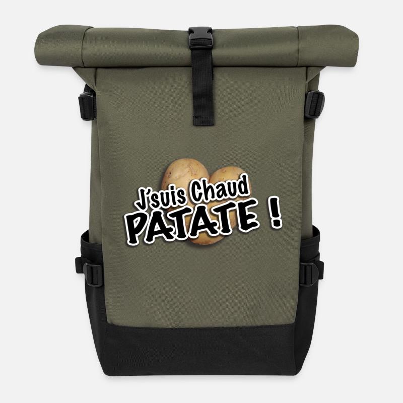 chaud patate - Sac à dos roll top - olive/noir
