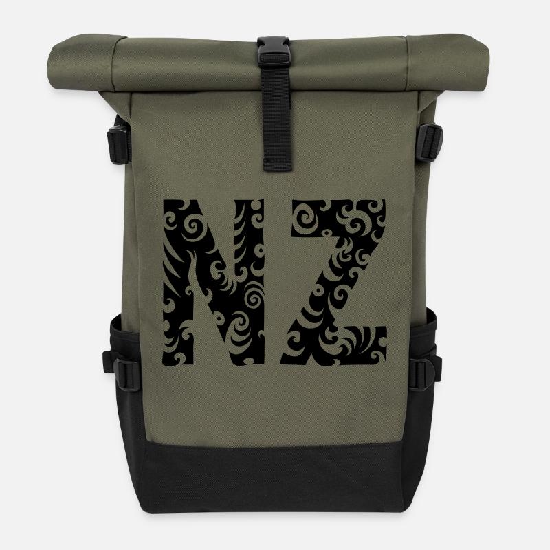 NZ - Neuseeland Maori - Rolltop Rucksack - Olive/Schwarz
