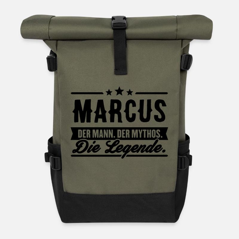 Mann Mythos Legende Marcus - Rolltop Rucksack - Olive/Schwarz