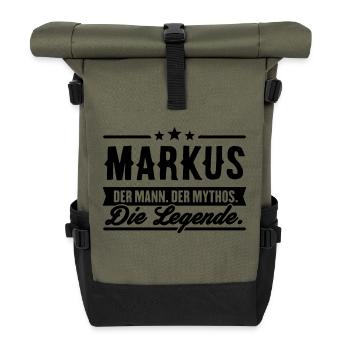 Man Myth Legend Markus - Roll Top Backpack - olive/black - Front