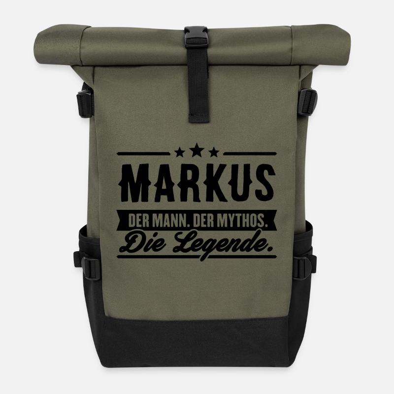 Mann Mythos Legende Markus - Rolltop Rucksack - Olive/Schwarz