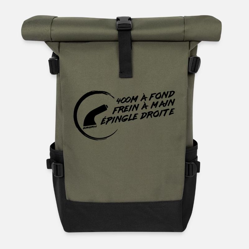 Notes de rallye : Frein à main / Épingle - Sac à dos roll top - olive/noir