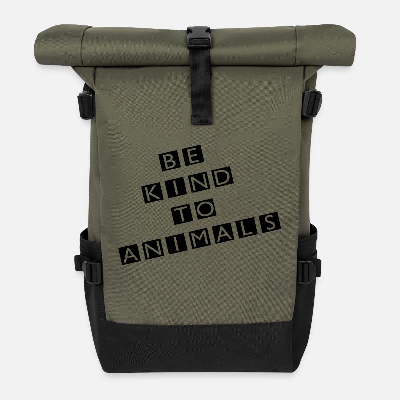 Vegetarier - Rolltop Rucksack - Olive/Schwarz