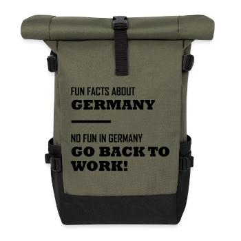 Fun Facts about Germany - No Fun in Germany - Roll Top Backpack - olive/black - Front
