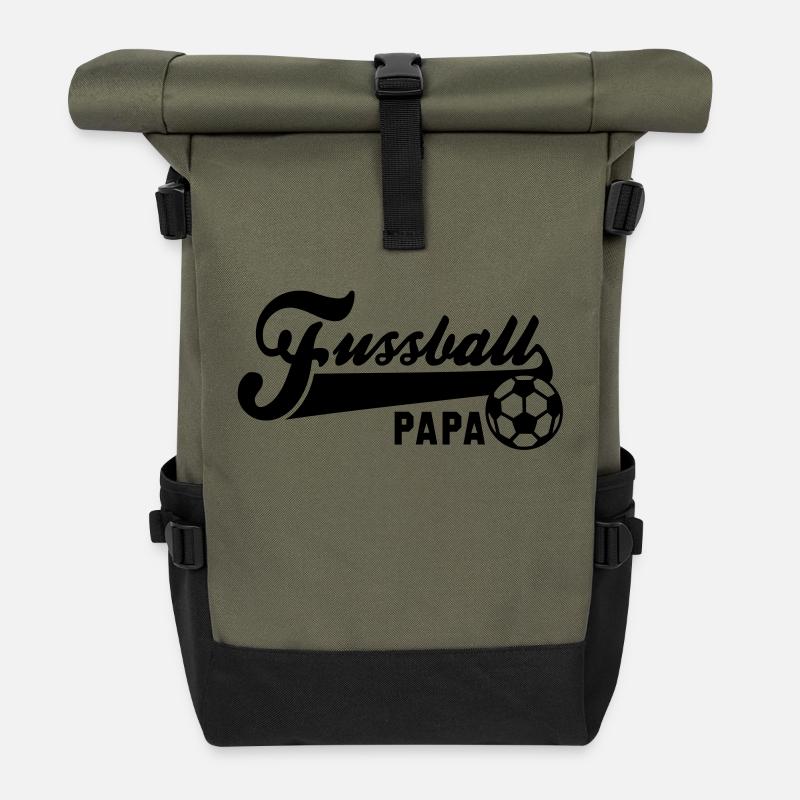 Fussball PAPA - Rolltop Rucksack - Olive/Schwarz
