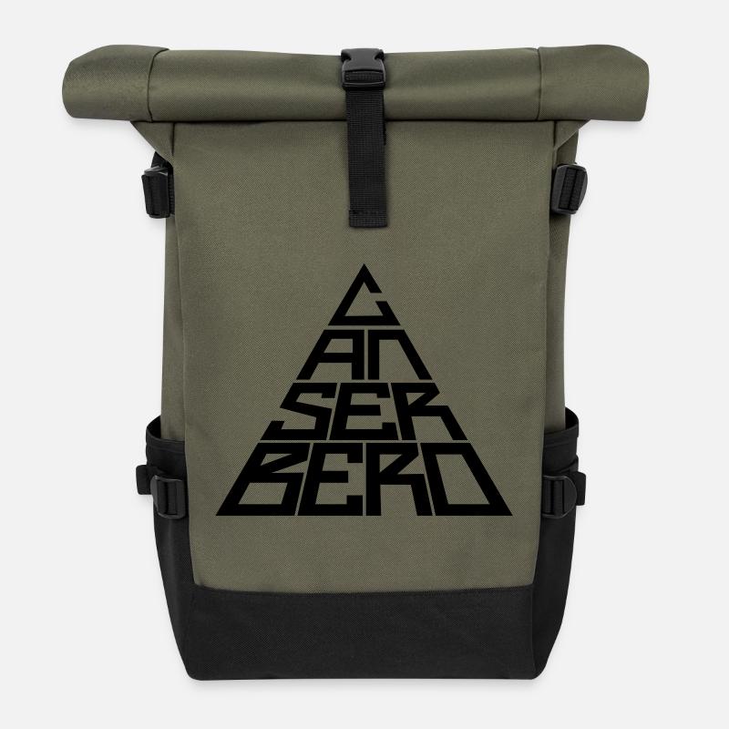 Vektorisierte CANSERBERO - Rolltop Rucksack - Olive/Schwarz