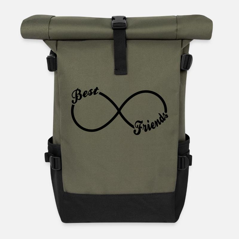 Best Friends Forever - Rolltop Rucksack - Olive/Schwarz