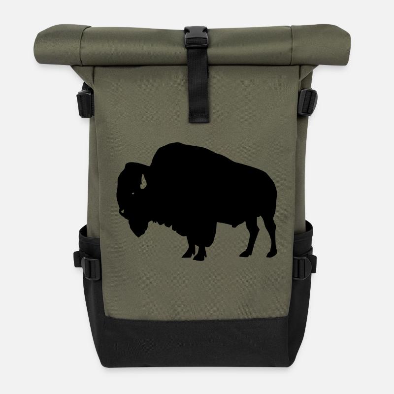 Bison - Rolltop Rucksack - Olive/Schwarz