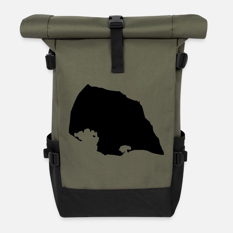 fehmarn insel - Rolltop Rucksack - Olive/Schwarz