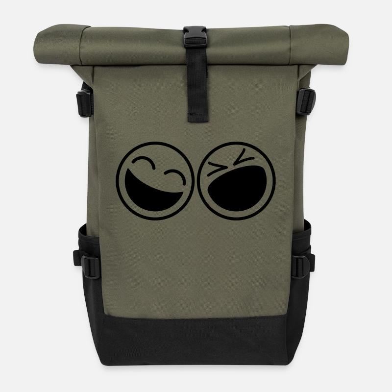 Smileys - Rolltop Rucksack - Olive/Schwarz