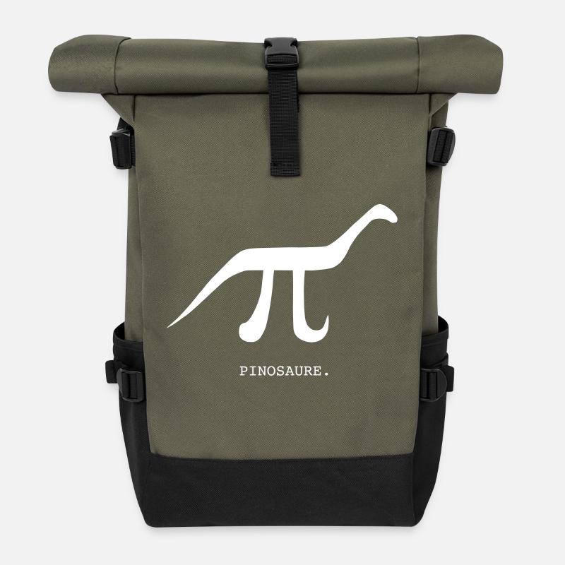 drôle nerd geek, pi day, pi, Pinosaure - Sac à dos roll top - olive/noir