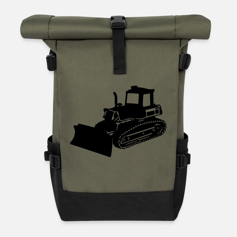 bulldozer dozer - Sac à dos roll top - olive/noir