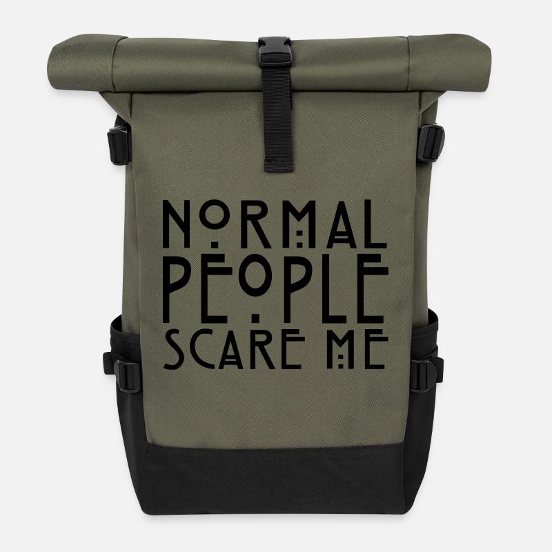 Normal People Scare Me - KOLESON COUTURE - Sac à dos roll top - olive/noir