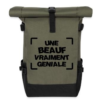 Beauf / Humour / Drôle / Marrant / Beau Frère - Sac à dos roll top - olive/noir - Devant