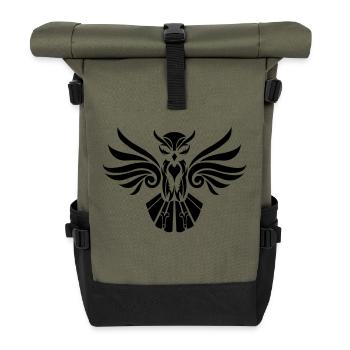 eule_tribal_001 - Sac à dos roll top - olive/noir - Devant