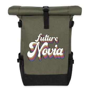 Future Novia Girlfriend Engagement Wedding Gift - Roll Top Backpack - olive/black - Front