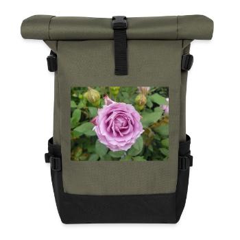 Rose gauloise aussi rose de Provins Essig-Rose - Sac à dos roll top - olive/noir - Devant