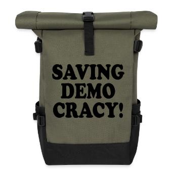 Saving democracy - Roll Top Backpack - olive/black - Front