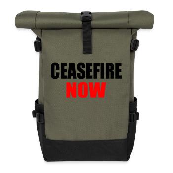 Ceasefire now - Roll Top Backpack - olive/black - Front