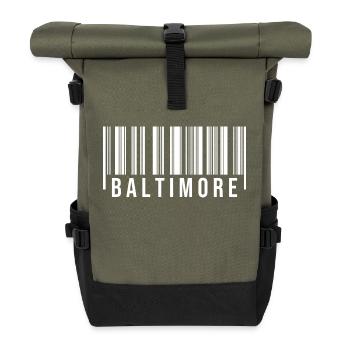 Code-barres Baltimore - Sac à dos roll top - olive/noir - Devant