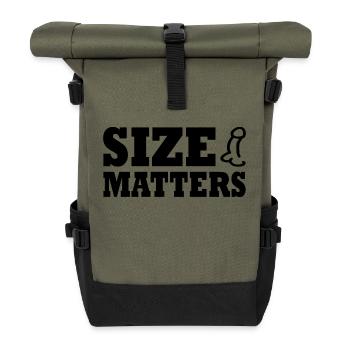 Size matters penis - Rolltop Rucksack - Olive/Schwarz - Vorne