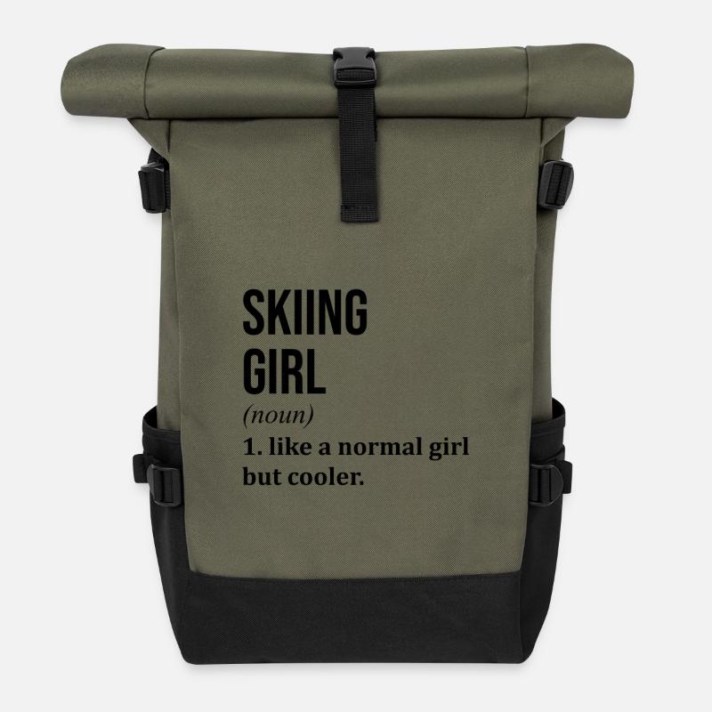 Skifahren - Rolltop Rucksack - Olive/Schwarz