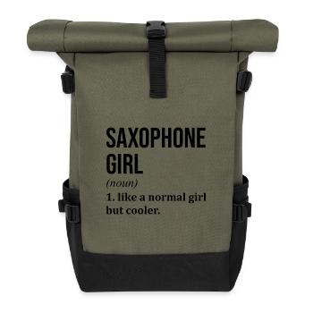 Saxophon - Rolltop Rucksack - Olive/Schwarz - Vorne