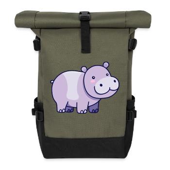 Nilpferd - Rolltop Rucksack - Olive/Schwarz - Vorne