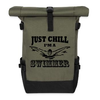Swimming Water Sports - Roll Top Backpack - olive/black - Front