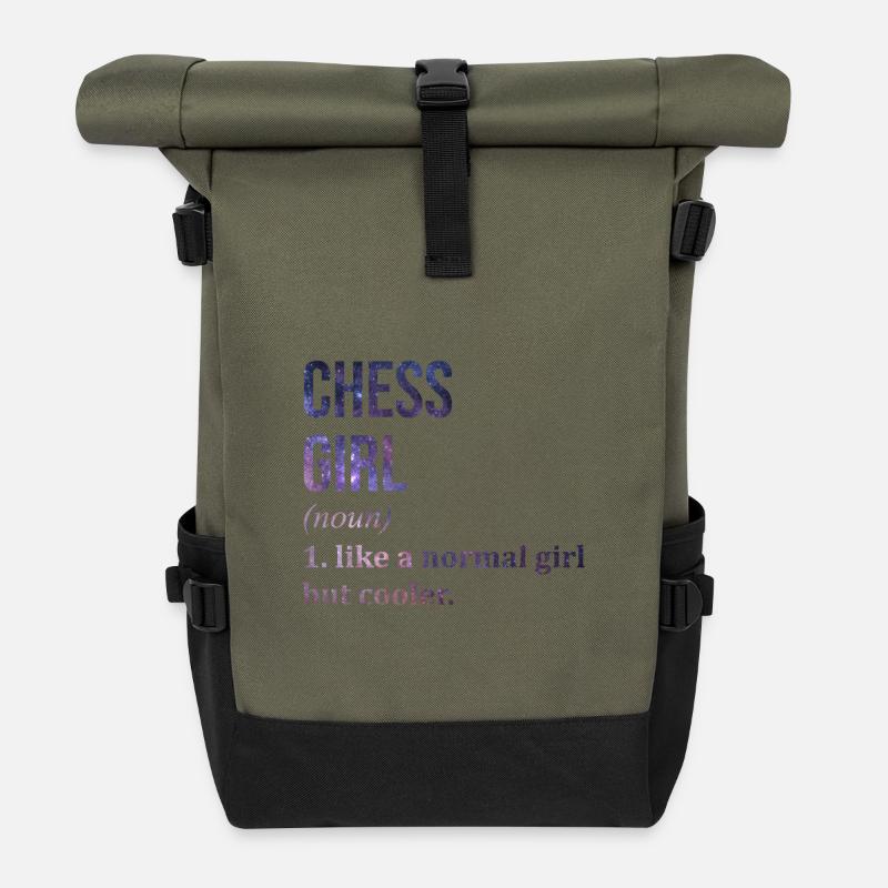 Schach - Rolltop Rucksack - Olive/Schwarz