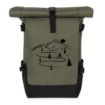 VTT Sports Vélo - Sac à dos roll top - olive/noir - Devant