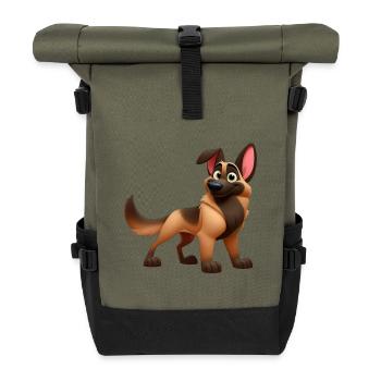 Malinois - Rolltop Rucksack - Olive/Schwarz - Vorne