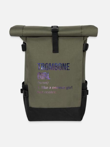 Posaune, Posaune, Posaune - Rolltop Rucksack - Olive/Schwarz