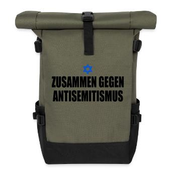 zusammen gegen antisemitismus - Rolltop Rucksack - Olive/Schwarz - Vorne