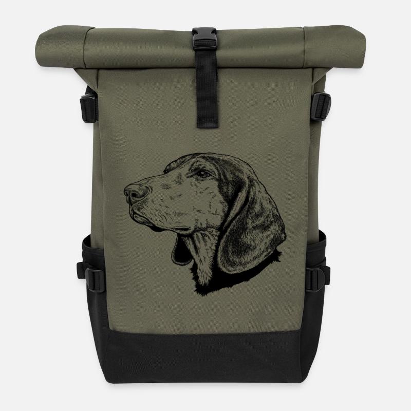 Griechische Bracke 01s Hellenikos Ichnilatis - Rolltop Rucksack - Olive/Schwarz