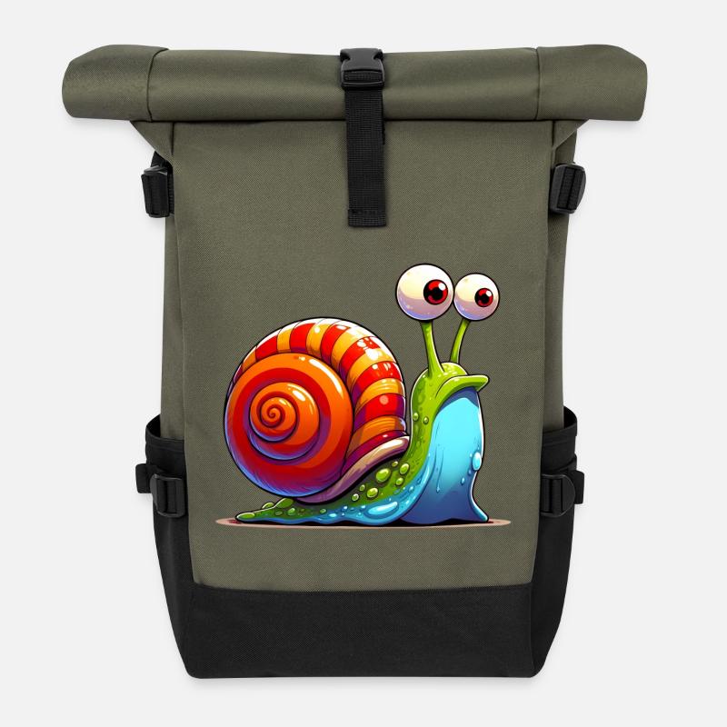 Schnecke - Rolltop Rucksack - Olive/Schwarz