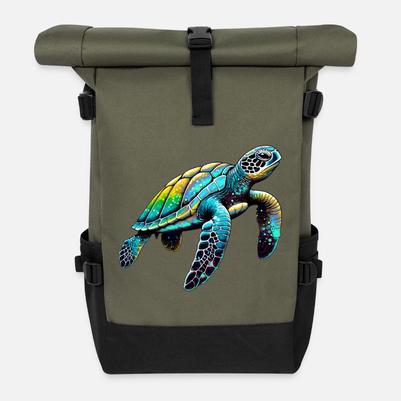 Schildkröte - Rolltop Rucksack - Olive/Schwarz