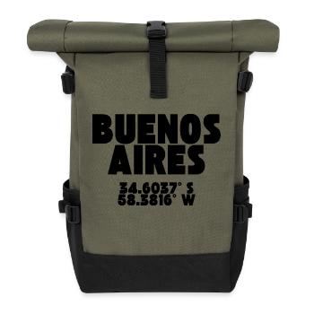 Buenos Aires - Design with coordinates - Roll Top Backpack - olive/black - Front