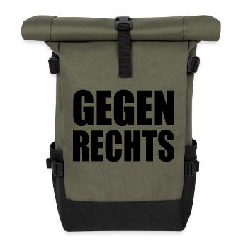 Gegen rechts - Rolltop Rucksack - Olive/Schwarz - Vorne