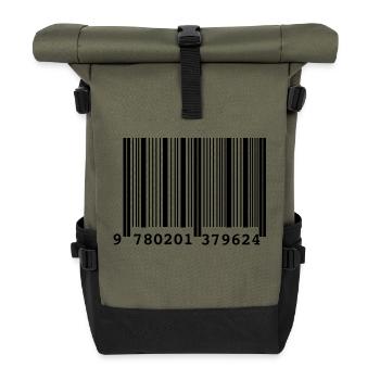 Barcode-Stil - Rolltop Rucksack - Olive/Schwarz - Vorne