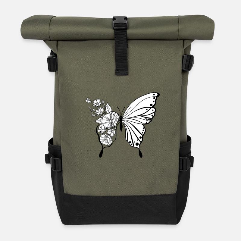 Papillon - Sac à dos roll top - olive/noir