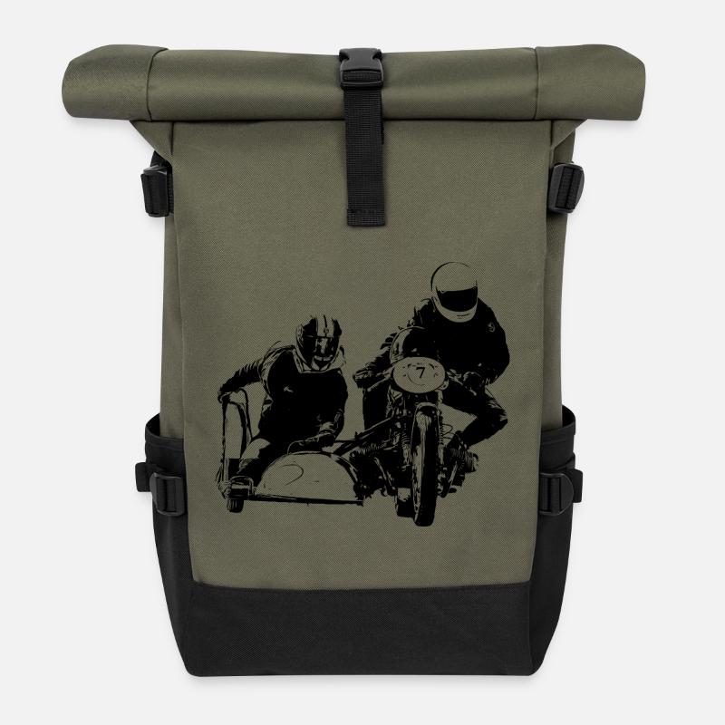Motorcycle - Roll Top Backpack - olive/black