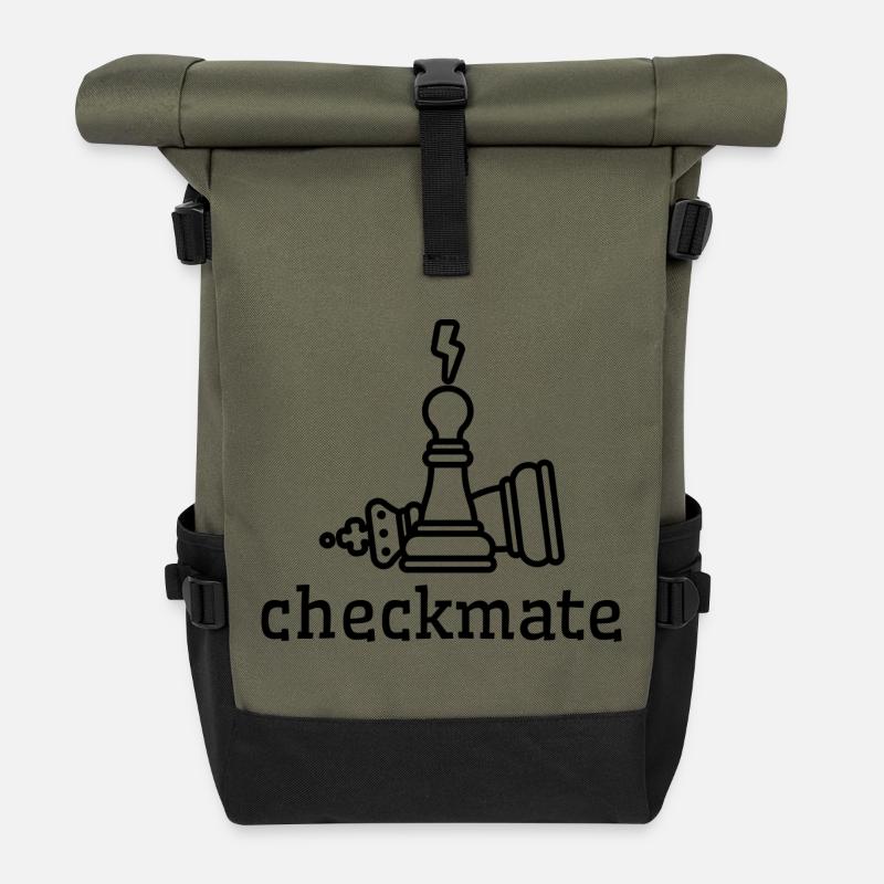 Échec et mat pour gagner - Sac à dos roll top - olive/noir