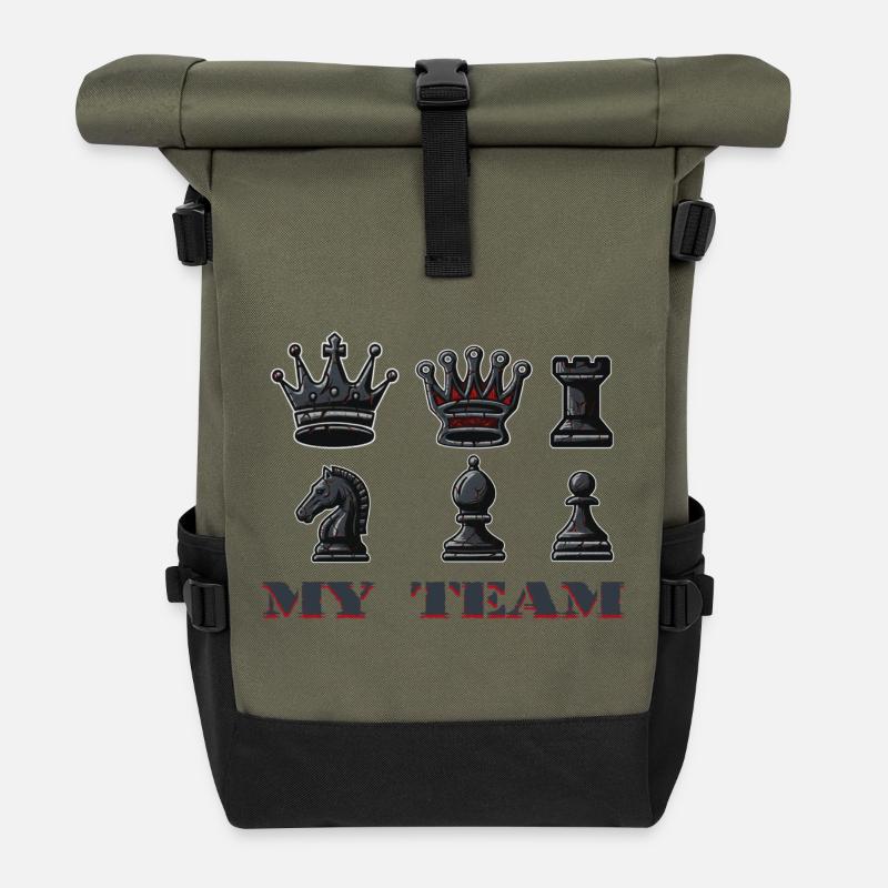 Schach - Rolltop Rucksack - Olive/Schwarz