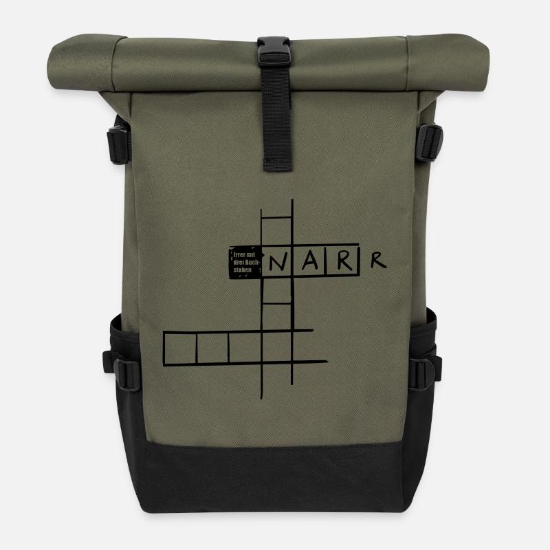 Irrer mit 3 Buchstaben - Rolltop Rucksack - Olive/Schwarz