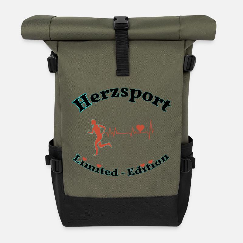 Heart sports - Roll Top Backpack - olive/black