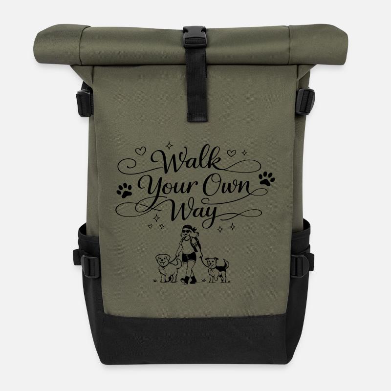 Suivez votre propre chemin - Sac à dos roll top - olive/noir