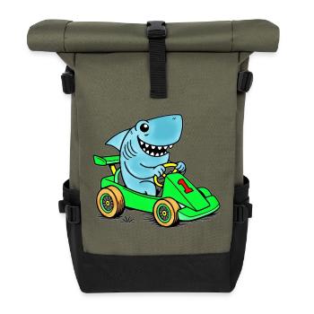 Hai Racer Go-Kart Abenteuer - Rolltop Rucksack - Olive/Schwarz - Vorne